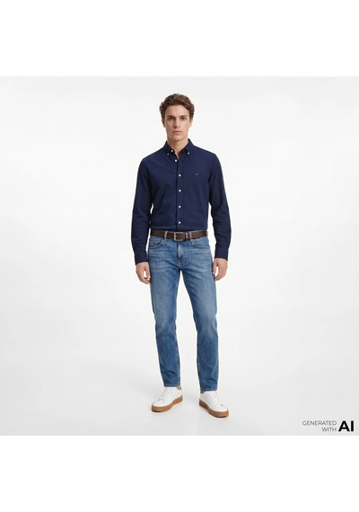 Tommy Hilfiger Mw0mw41690 Knit Pique Featherweight Erkek Gömlek Lacivert