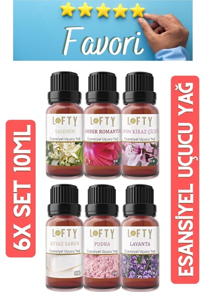 Lofty Uçucu Yağ Esansı Favori Seti 6 x 10 ML