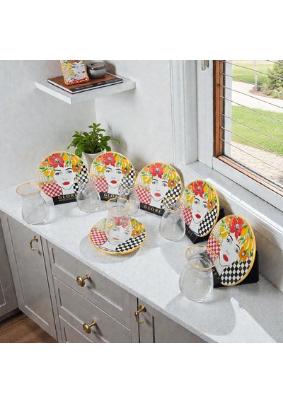 Sudedi Home Bellissimo Altın Yaldızlı Çay Bardağı Seti Çok Renkli