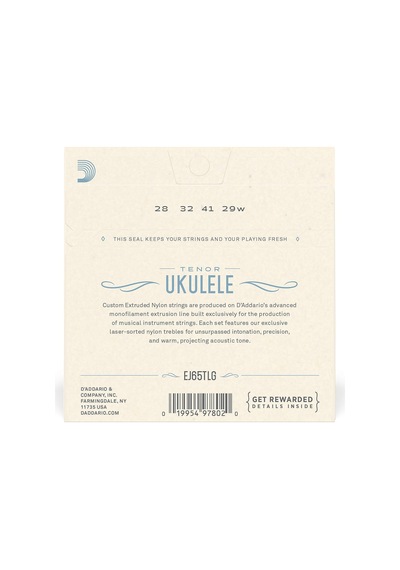 D'addario Ej65tlg Tenor Low G Set Ukulele Teli
