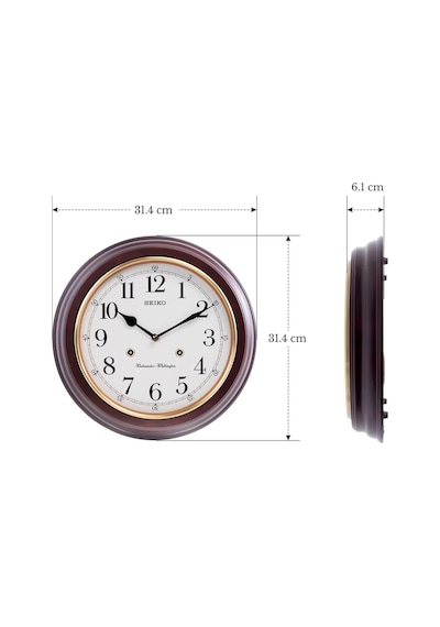 Seiko Clock Qxh202z Ahşap Müzikli Çift Zilli Duvar Saati Beyaz
