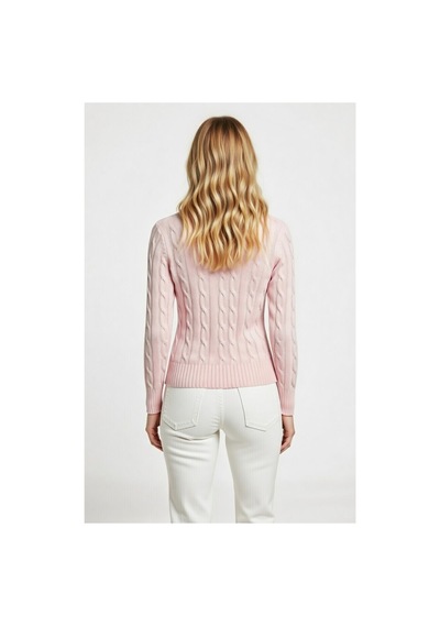 Youknitwear You Riviera %100 Pamuk Polo Yaka Kadın Kazak Pembe