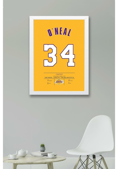 Shaquille O'neal Forma Çerçeveli Tablo - Nba Los Angeles Lakers Jersey