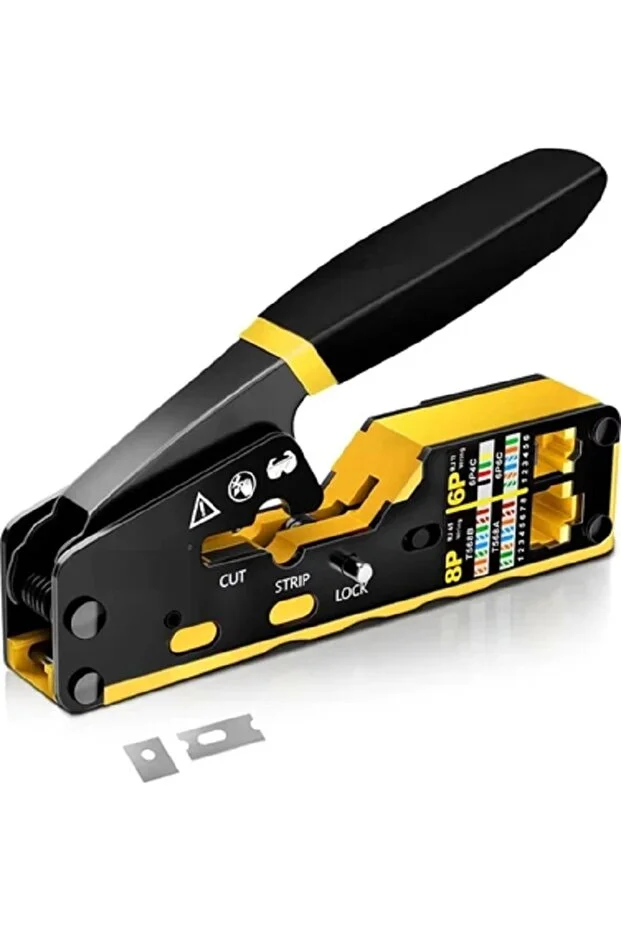 Yeni Nesil Ez Rj45 Pense 8p8c Utp Sıkma Pensesi Rj11 Rj12 Pense + Krone Bıçağı Kep Kep Crimper Çakma Network Seti