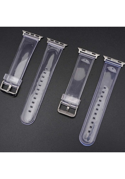 Apple Uyumlu  Watch 7 41mm Krd-13 Şeffaf Silikon Kordon