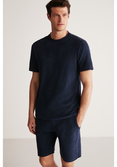 Grımelange Javed Erkek Havlu Regular Lacivert T-shirt