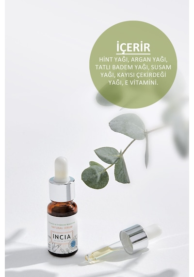 INCIA %100 Doğal Kaş ve Kirpik Serum Bitkisel Yoğunlaştırıcı Yoğun Bakım Yağı Vegan 10 ML