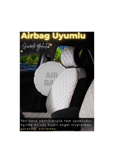 Audi A3 Uyumlu 2'li Süet Oto Koltuk Minderi Terletmez Kolay Montaj Oto Aksesuar A4 Bej