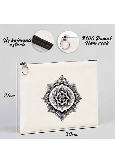 Tattoo Tablet/portföy Çanta - Astarlı 30x21 Cm Beyaz - No.01 Beyaz