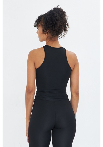 Sportempt Lesa Wear Çapraz Detaylı Basic Spor Crop Atlet Siyah
