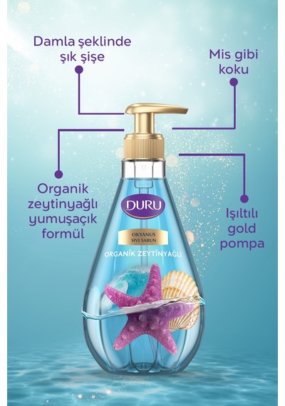 Organik Zeytinyağlı Okyanus Sıvı Sabun 1,5 1,5 500ml