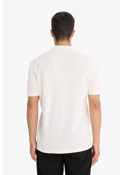 Defacto Regular Fit Polo Yaka Kısa Kollu Tişört F8477ax25auwt32 Beyaz