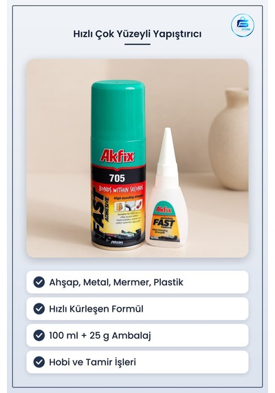 Hızlı Çok Yüzeyli Yapıştırıcı 100 Ml + 25 G Ahşap Metal Mermer Pl
