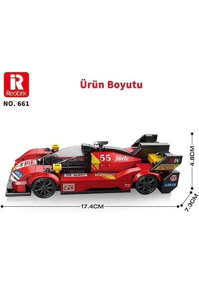 Reobrix Technic 661 Ferrari 499p Spor Araba Yaratıcı Yapı Blok Seti Building Blocks - 307 Parça