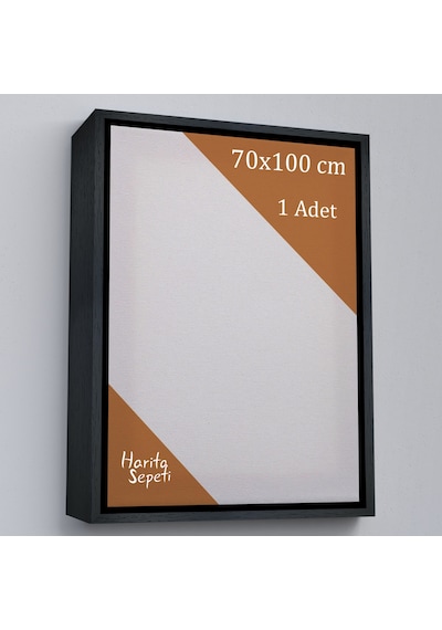 Siyah Çerçeveli Tuval 70 x 100 CM Yatay & Dikey Profesyonel %100 Pamuk Boş Tablo