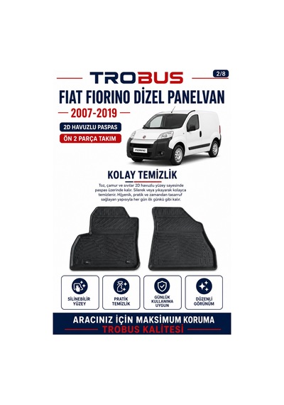 Trobus Fiat Fiorino Dizel Panelvan 2007-2019 2d Havuzlu Paspas 2 Parça