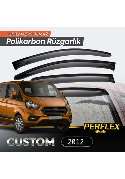 Delux Serisi Dış Modifiye Yağmur Koruyucu Seyahat Konforu Ford Custom 2012+ Cam Rüzgarlığı V2 Düz