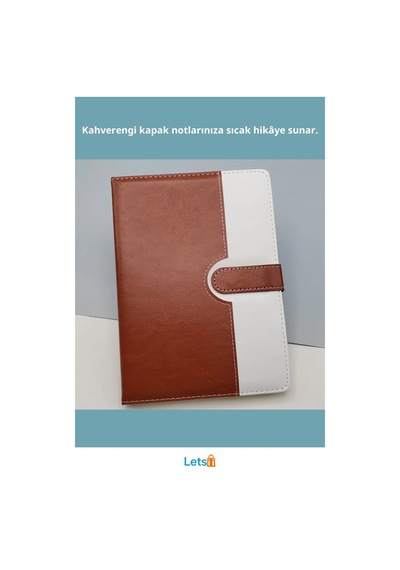Kahverengi Beyaz Mıknatıslı Termo Deri A5 Tarihsiz Ajanda Defter Çok Renkli