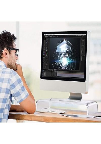 Şeffaf Monitör Yükseltici | Monitör Standı | Monitör Altlığı