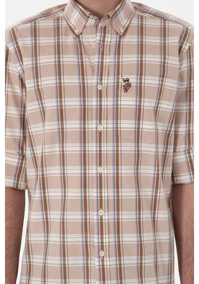 U.s. Polo Assn. Erkek Açık Haki Gömlek Desenli 50299604-vr183 Acık Hakı Haki