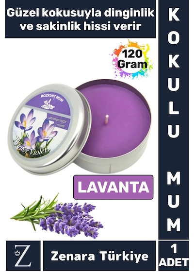 Özel Metal Kutu Arınma Huzur Meditasyon Yoga Esans Sakinlik Veren Dekoratif Oda Kokusu Mum 120 Gram Çok Renkli
