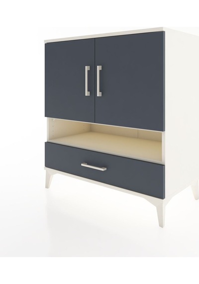 Hyperion Şifonyer 4 Raflı Tek Çekmeceli 2 Kapaklı 88x44x96 Aytaşı-antrasit Aytası