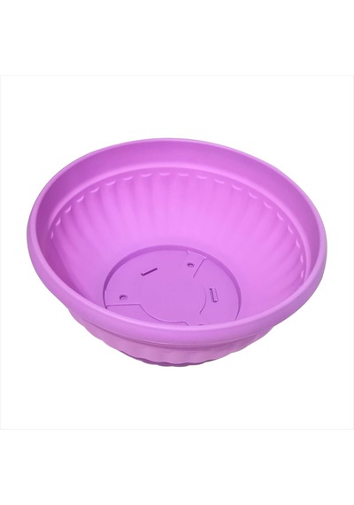 Büyük Geniş Mor Lila 33 Cm Çapında Yuvarlak 10 Cm Derin Tahliye Delikli Tabaklı Salon Balkon Aranjman Saksısı İç Dış Mekan