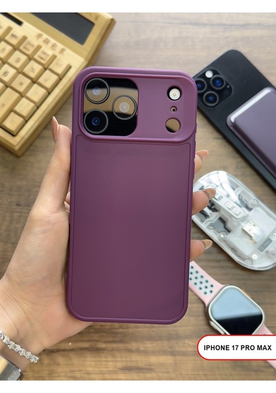 Apple iPhone 17 Pro Max Uyumlu Kamera Korumalı Darbeye Dayanıklı Renk Atmayan Keep Silikon Kılıf Mor