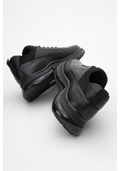 Dericlub Erkek Kalın Taban Comfort Sneaker Gerçek Deri Cr 2440 Siyah Siyah