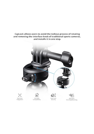 Hero 13/12 İçin Caplock Üçlü Vantuz Tutucu, Djı Osmo 360/action 6/pocket 4/3 İçin, 1/4"-20 Dişli Adaptörlü, Insta360 Ace Pro 2/x5/one Rs İçin Aksiyon Kamerası