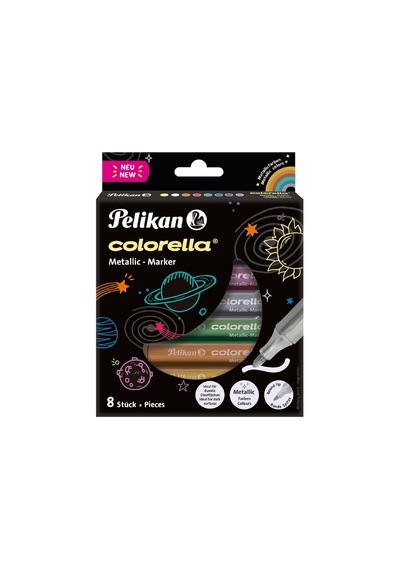 Pelikan Keçeli Kalem Colorella Metalik 8 Renk Keçeli Boya Kalemi