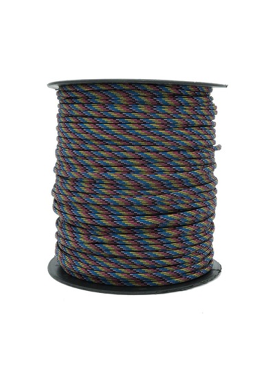Mg Ropes Bileklik,outdoor 4 Mm Paracord İp No:76 100 Metre Mor Mavi Desenli