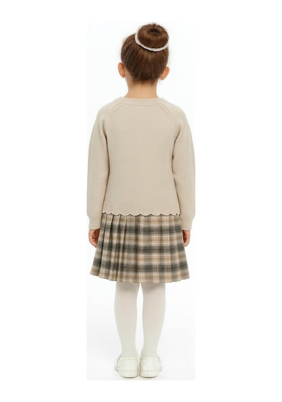 Xo Kids Kız Çocuk Elbise 8-12 Yaş 4066 Bej