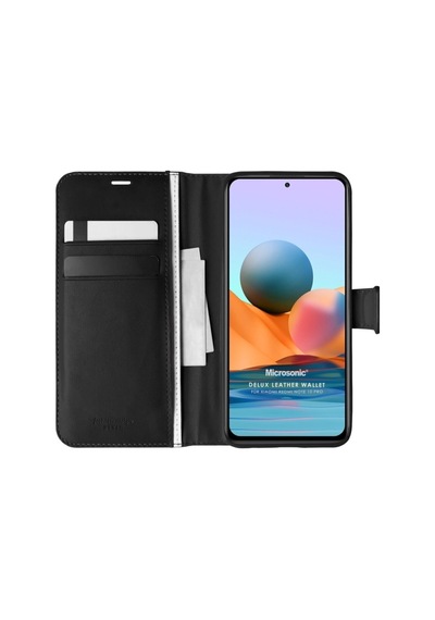 Xiaomi Redmi Note 10 Pro Uyumlu Kılıf Standlı Kapaklı Korumalı Siyah Colr10912-siyah