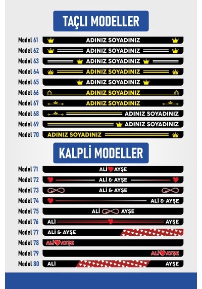 Kişiye Özel Baskılı Oto Plakalık 2 Adet