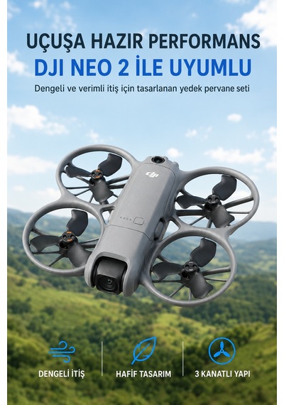 Neo 2 Pervane Seti 2 Adet İşaretli Ve İşaretsiz 3 Kanatlı Yedek Drone Pervanesi