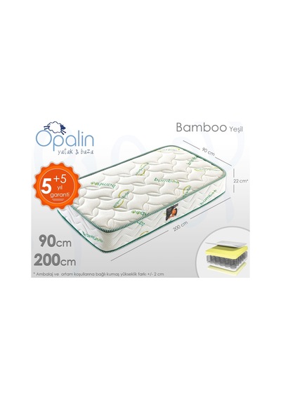 Uzunbebe 90X200 Opalin Ortopedik Bamboo Yaylı Yatak 90*200 Bamboo Yatak