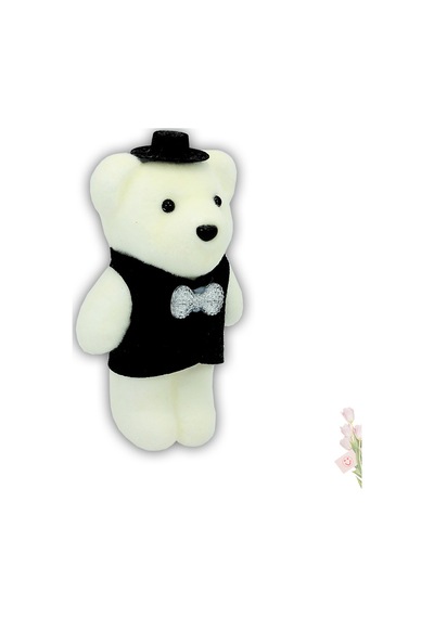 Minik Ayıcık Süs, 11Cm X 6Cm - Siyah - 10 Adet