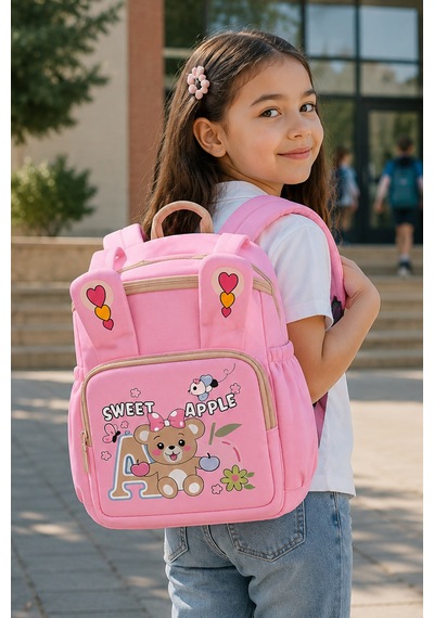 Ls-5170 Kız Çocuk Ana Okul Çantası Okul Çantası Pembe Vizon