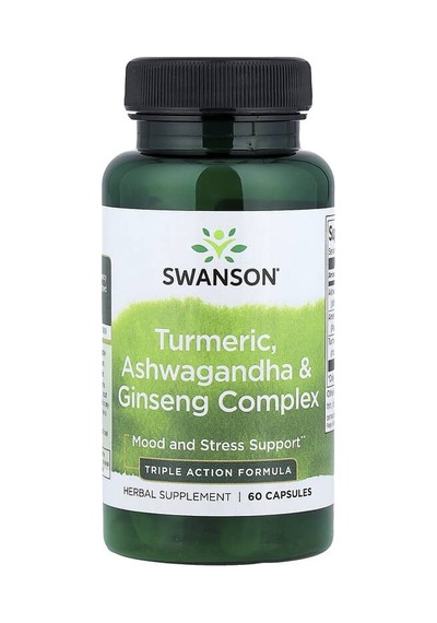 Swanson Vitamins, Turmeric, As-hw-aga-ndha & Ginseng Complex, 60 Capsules