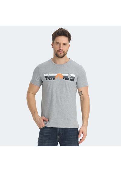 Slazenger RASA IN Erkek Baskılı Gri Tişört