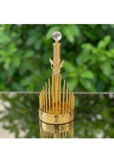 Çnr Home Collection Kristal Detayli Lüx Kağit Havluluk Altin & Gümüş Renk Dekoratif Masa Üstü Kağit Havluluk Gold
