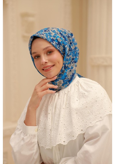 Silk Home Soft Eşarp 73081-24 Gümüş, Gri, Mavi, Lacivert