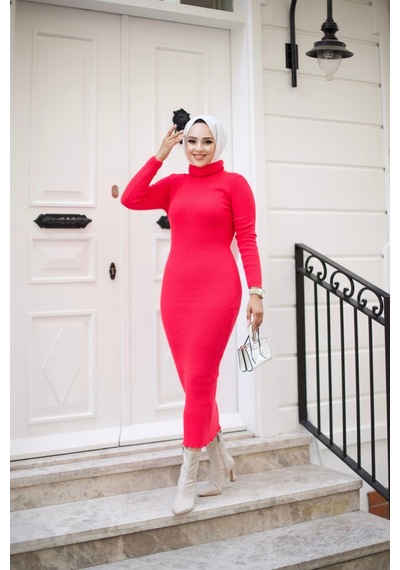 Hira Life Fashion Kadın Elbise Tesettür Giyim Balıkçı Yaka Ve Dar Kesim Triko Kalem Elbise Fuşya Fuşya Hira Life Fashion Kadın Elbise Tesettür Giyim Balıkçı Yaka Ve Dar Kesim Triko Kalem Elbise Fuşya Fuşya