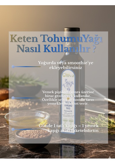 %100 Doğal Keten Tohumu Yağı 250 Ml Soğuk Sıkım Cam Şişe