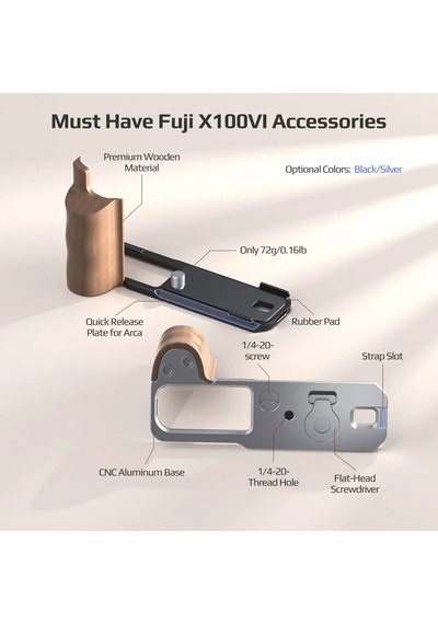 Freewell Fuji X100vı L Bracket Premium Grip Gri