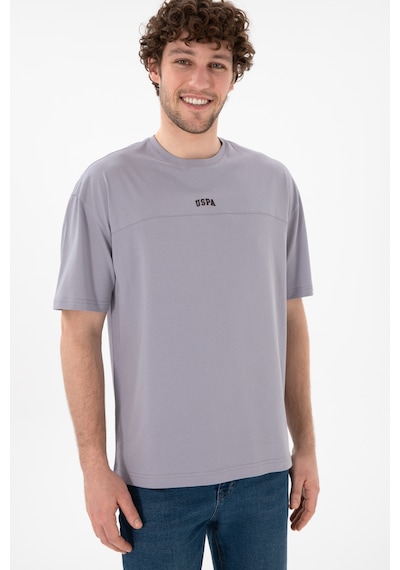 U.S. Polo Assn. Erkek Comfort Fit Bisiklet Yaka Gri Tişört 50306017-VR024