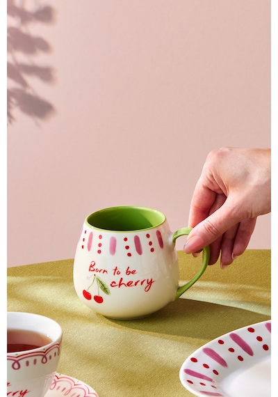 Karaca Cherry Time Kupa 355 Ml Yeşil