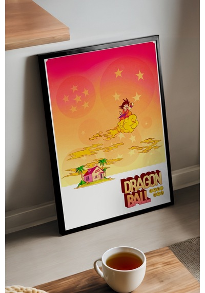 Dragon Ball Siyah Ahşap Çerçeveli Poster, Anime Duvar Tablosu