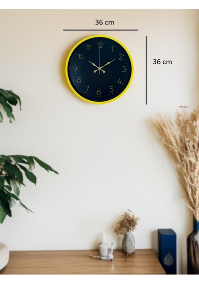 36 Cm Sarı Şık Duvar Saati Diğer